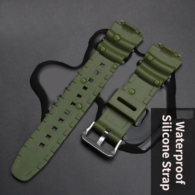 Rubber Silicone Watchband for Casio F-108WH, W-216H, W-218H, W-215, W-752, W-S200H & SGW-400/500H - Waterproof Replacement Watch Strap