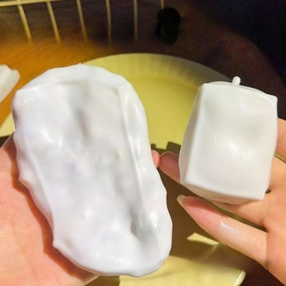 Tofu-Shaped ASMR Stress Relief Toy - Squishy Sensory Fidget Toy with Satisfying Sounds