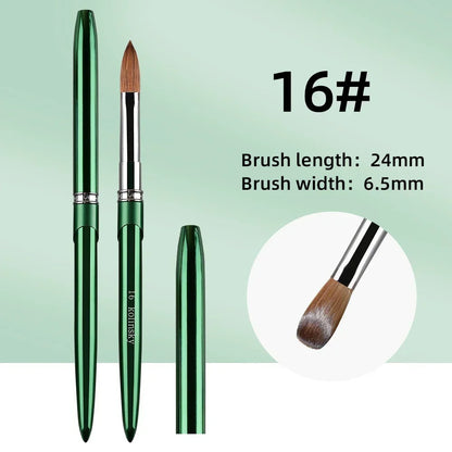 Kolinsky Acrylic Nail Brush — 100% Pure Metal Handle, Sizes 2-18 High-Quality Nail Tool