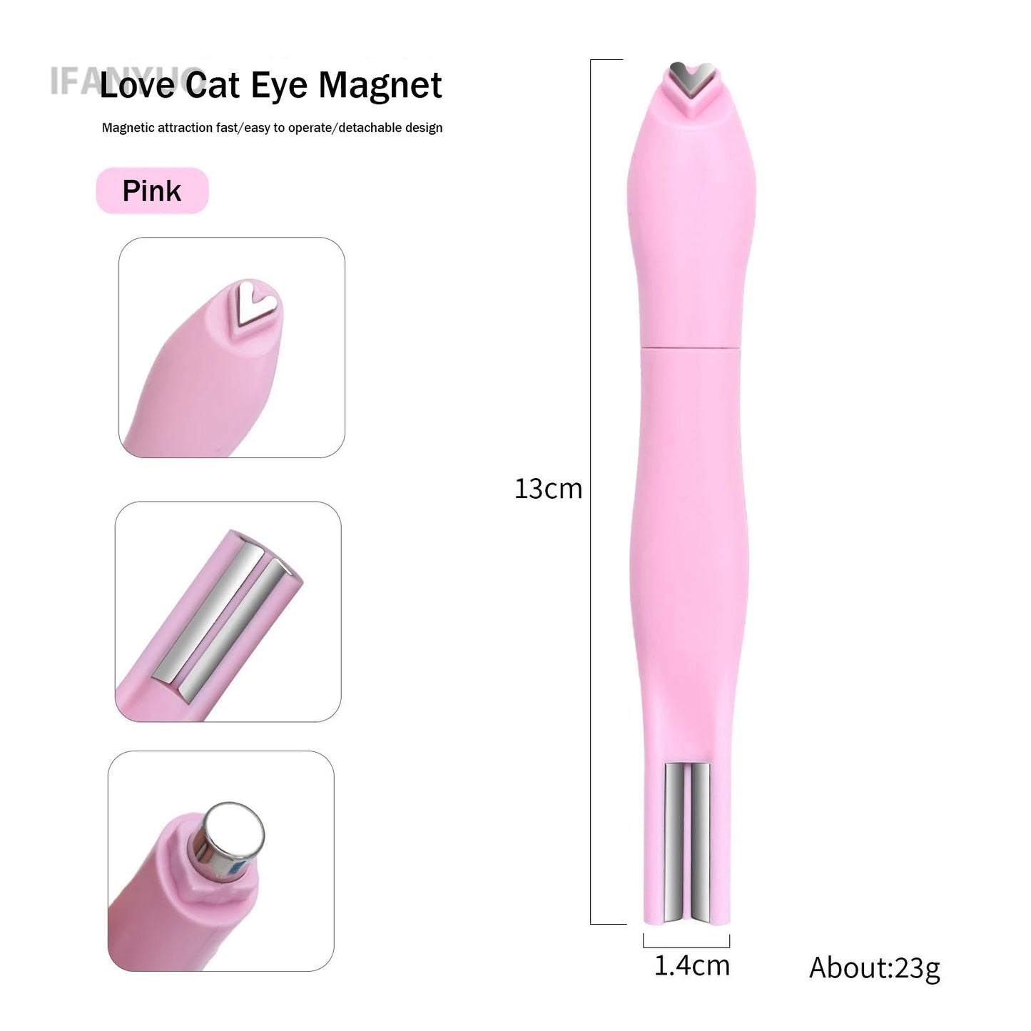 3D Love Heart Nail Magnet Stick – 3-in-1 Cat Eye, Double Line, Moon & Snake Pattern UV Gel Manicure Tool