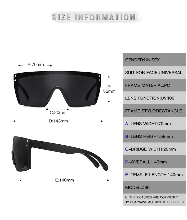 NEW Luxury Brand Mirrored Polarized Sunglasses — Men’s Sport Goggles with UV400 Protection & Case