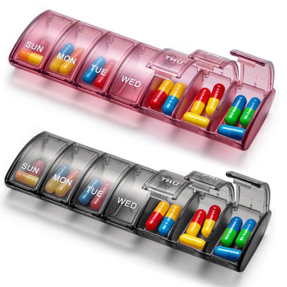 Weekly Pill Organizer - Extra-Large Medicine & Vitamin Planner Case for Travel and Daily Use
