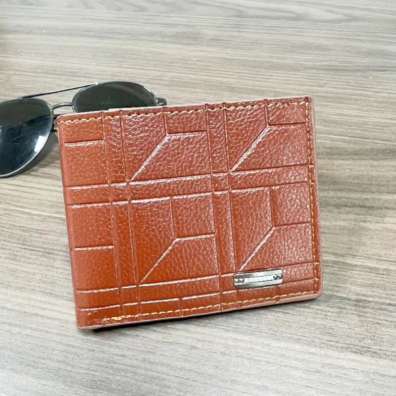 Men’s Slim Leather Bifold Wallet – Minimalist Multi-Card Holder Business Casual Short Wallet with Money Clip