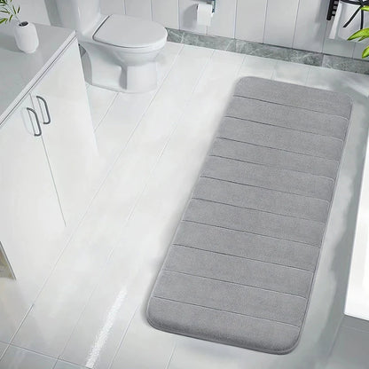 Coral Velvet Bathroom Mat - Anti-Skid Absorbent Toilet & Bathtub Floor Mat, Entrance Rug