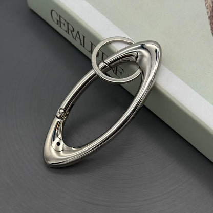 Y2K Punk Star Oval Carabiner Keychain – Axe-Shaped Mountaineering Key Ring Gothic Backpack Accessory