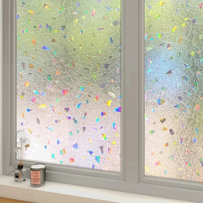 3D Stained Glass Window Film - Decorative Vinyl Sticker for Glass Windows with Static Cling - Fenetre Stained Glass Window Deco