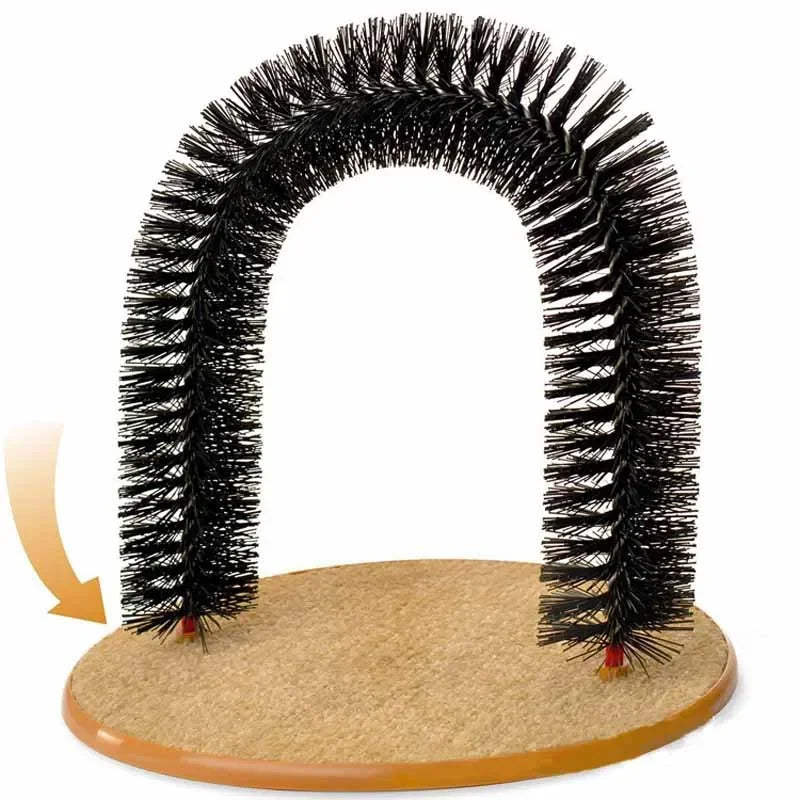 Cat Toy Arch - Self-Grooming Massage Brush with Scratching Pad, Interactive Toy for Cats