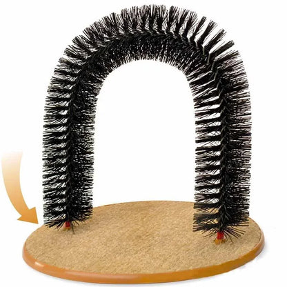 Cat Toy Arch - Self-Grooming Massage Brush with Scratching Pad, Interactive Toy for Cats