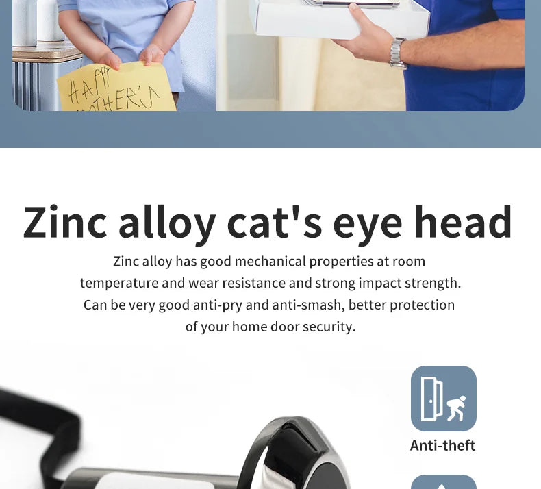 2.4" Smart Digital Door Viewer — 120° HD Security Camera, 240x320 Visual Doorbell, 300K Pixels