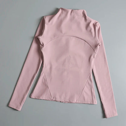 New Yoga Wear Ladies Coat – High Elastic Loose Fitness Top, Long Sleeve Stand-Up Collar for Exercise