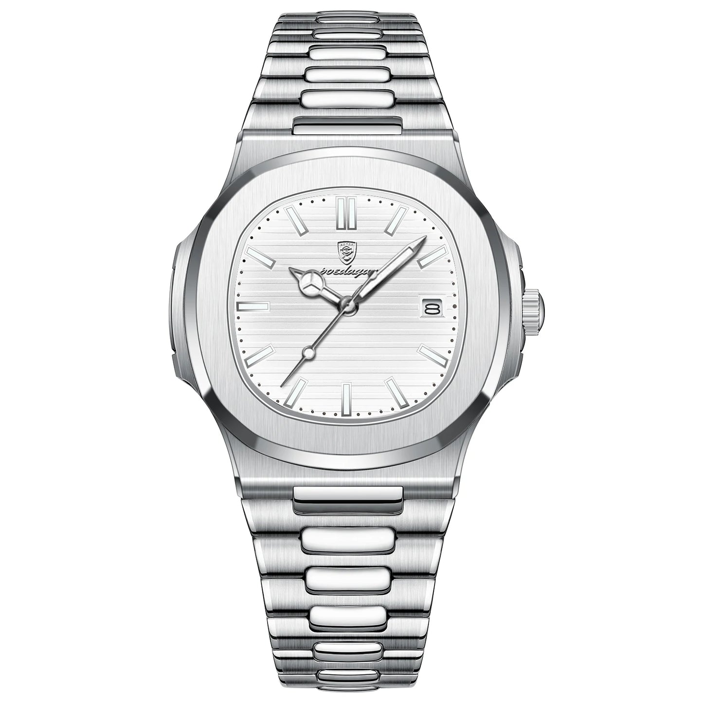 POEDAGAR Luxury Men's Sports Watch — Waterproof Luminous Quartz Wristwatch with Square Dial & Date