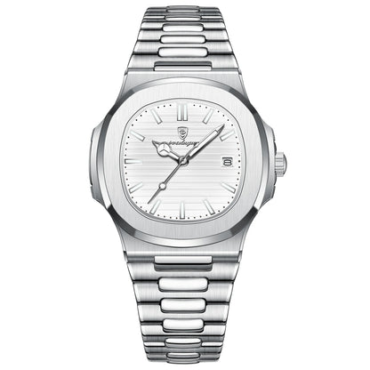 POEDAGAR Luxury Men's Sports Watch — Waterproof Luminous Quartz Wristwatch with Square Dial & Date
