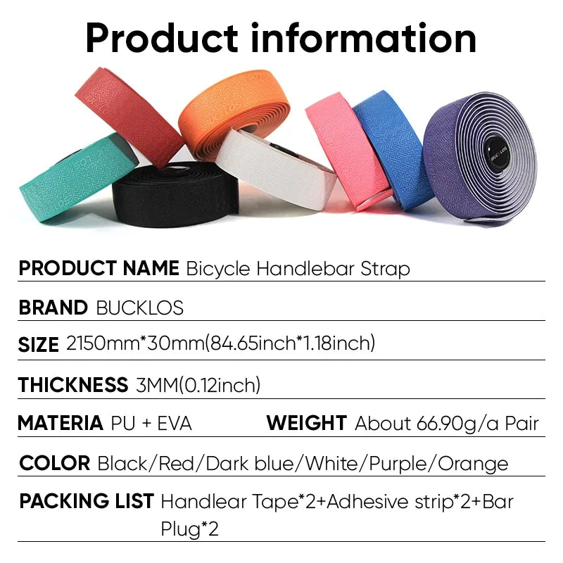 BUCKLOS Bicycle Handlebar Tape – Anti-Slip Waterproof Road Bike Bar Wrap for Cycling Accessories