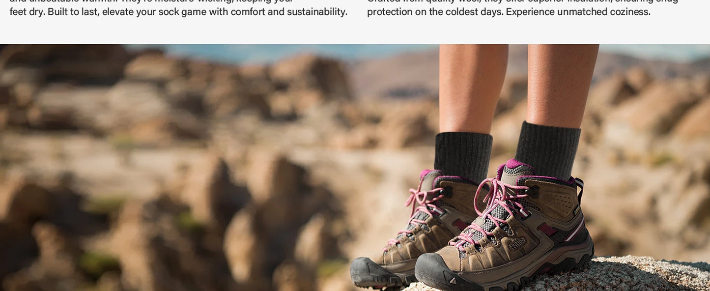 5 Pairs Merino Wool Hiking Socks for Men | Soft, Warm, Moisture-Wicking Winter Crew Socks for Indoor & Outdoor Wear