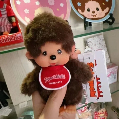 Anime Monchhichi Plush Pendant Doll – Cute Cartoon Character Standing Keychain Claw Machine Toy
