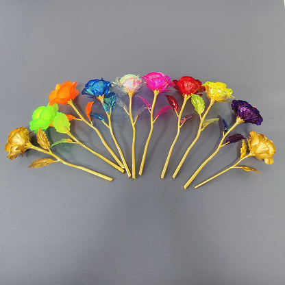 18cm 24K Golden Rose Flower – Artificial Foil Roses for Valentine’s Day, Wedding, Party Decoration & Holiday Gift