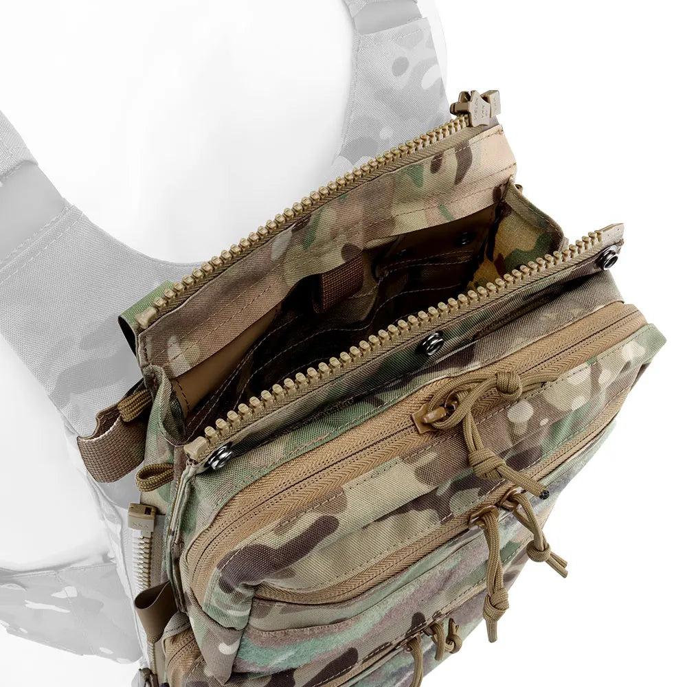 LV119 Tactical Vest Back Panel – Spiritus Systems Hunting Combat Airsoft Plate Carrier with Storage Pouch & Assault Vest Expansion Gear
