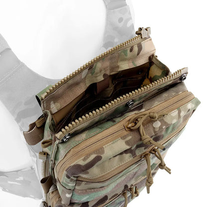 LV119 Tactical Vest Back Panel – Spiritus Systems Hunting Combat Airsoft Plate Carrier with Storage Pouch & Assault Vest Expansion Gear