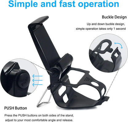 PS4 Mobile Cell Phone Stand: Controller Mount Hand Grip for PlayStation 4 Gamepad - Compatible with Samsung S9 S8, Phone Clip Holder