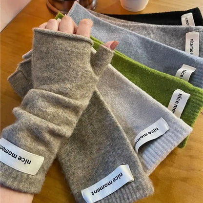 Long Fingerless Winter Arm Warmers – Women’s Fingerless Mittens Gloves, Gothic Style Wrist Sleeves for Casual & Holiday Wear