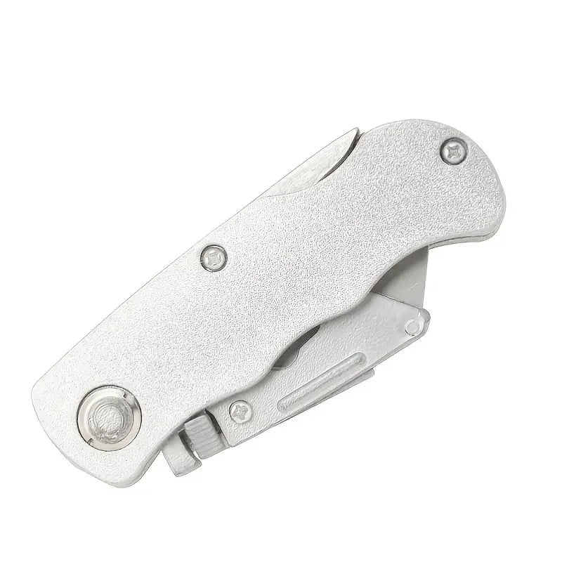 Portable Heavy Duty Utility Folding Knife: Aluminum Plastic Handle, Pocket Cable Cutter & Carpet Blade with Lock - Essential Cutter Set
