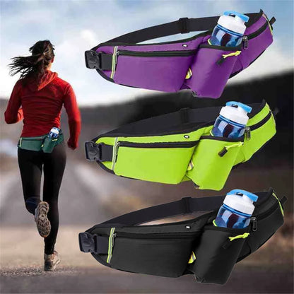 Unisex Waterproof Sports Waist Pack – Hip Bag for Running, Climbing, Motorcycle with Water Bottle & Phone Holder
