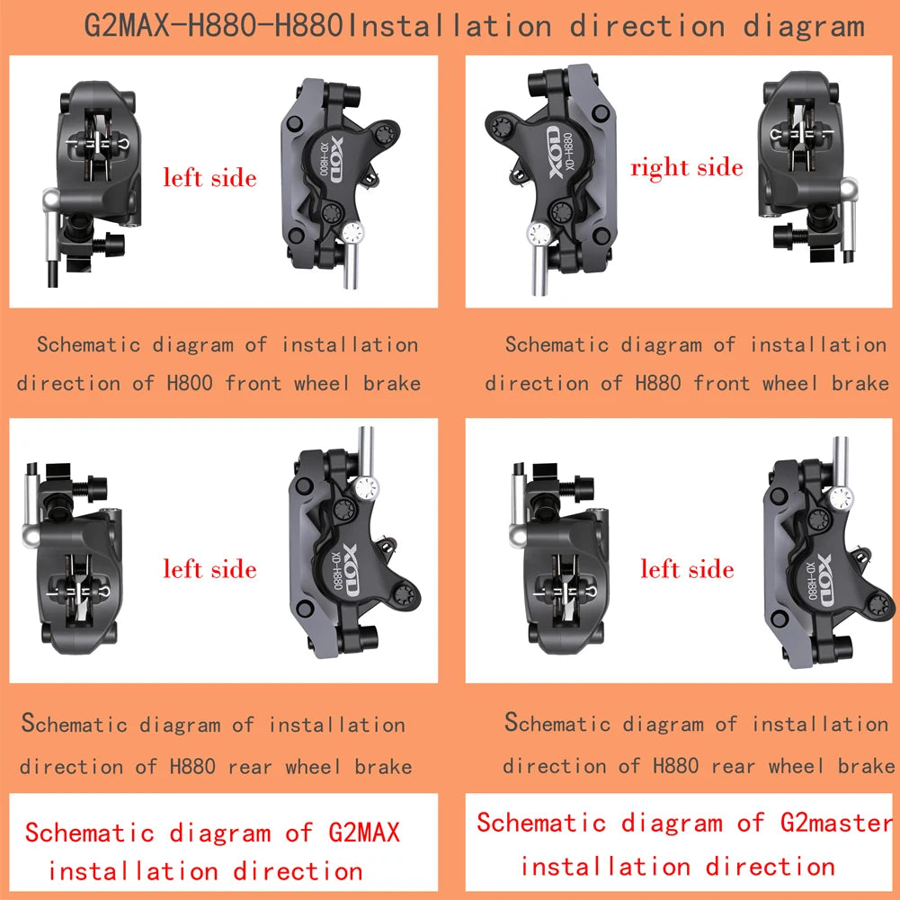 XOD H800/H880 Hydraulic Disc Brake - Hydraulic Oil Brake System for KUKIRIN G2 Master, G2 MAX and G2 Pro Electric Scooters