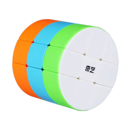 QiYi ECube Cylindrical 3x3 Magic Cube – Stickerless Strange Shape Twisty Puzzle Educational Learning Toy for Brain Training