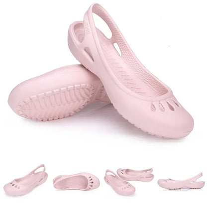 RYAMAG Women’s Clogs Jelly Sandals – Non-Slip Summer Hole Shoes, Waterproof EVA Flat Slippers for Home & Garden