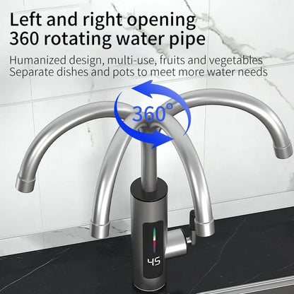 3000W 220V Electric Kitchen Water Heater Tap – Instant Hot & Cold Stainless Steel Faucet