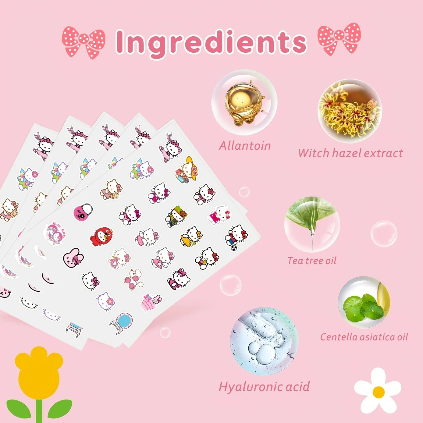 Sanrio Hello Kitty Acne Patch Set - Hydrocolloid Invisible Pimple Cover Facial Decoration Stickers