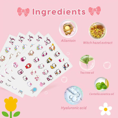 Sanrio Hello Kitty Acne Patch Set - Hydrocolloid Invisible Pimple Cover Facial Decoration Stickers