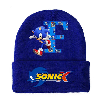 Sonic Cartoon Kids Knitted Hat – Cotton Winter Woolen Cap for Boys & Girls, Cute Anime Headgear Gift