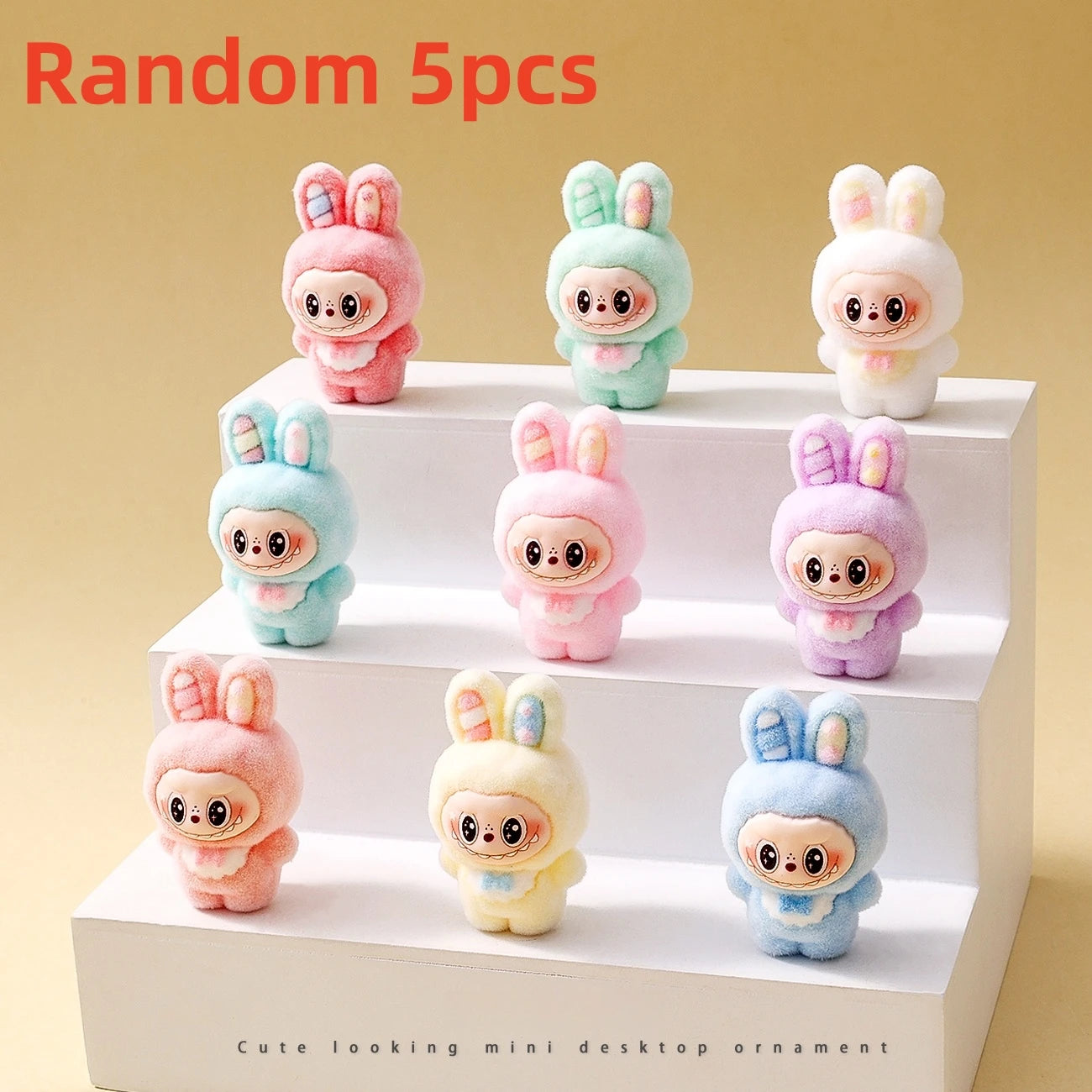 10pcs Babythree Rabbit Anime Flocked Action Figures Decorative Pendant Kawaii Desktop Dolls Toy Gifts