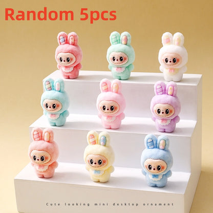 10pcs Babythree Rabbit Anime Flocked Action Figures Decorative Pendant Kawaii Desktop Dolls Toy Gifts