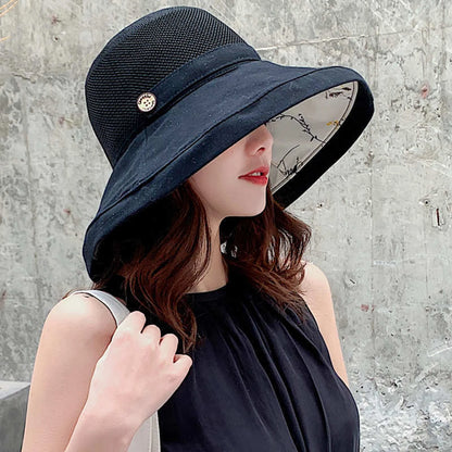 Women’s Foldable Sunshade Hat – Wide Brim UV-Resistant Hat for Travel, Camping, Fishing, Spring & Summer
