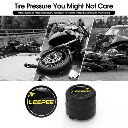 Bluetooth Motorcycle TPMS with 2 Sensors – Tire Pressure Monitoring System for Pit Bike, Tyre Tester Diagnostic Kit Moto Accessories