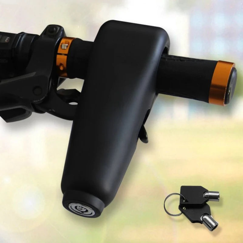110DB Alarm Motorcycle Handlebar Lock - Anti-Theft Padlock for Scooters, Electric Vehicles and Bicycles with Accelerator Brake Security