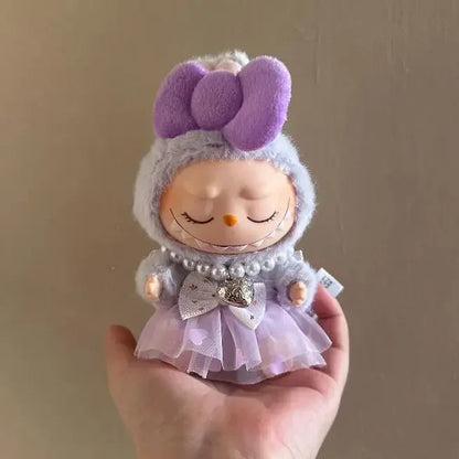 17cm Mini Plush Doll Outfit — K-Pop EXO Labubu Idol V2 Bow Princess Dress Accessories for Gift