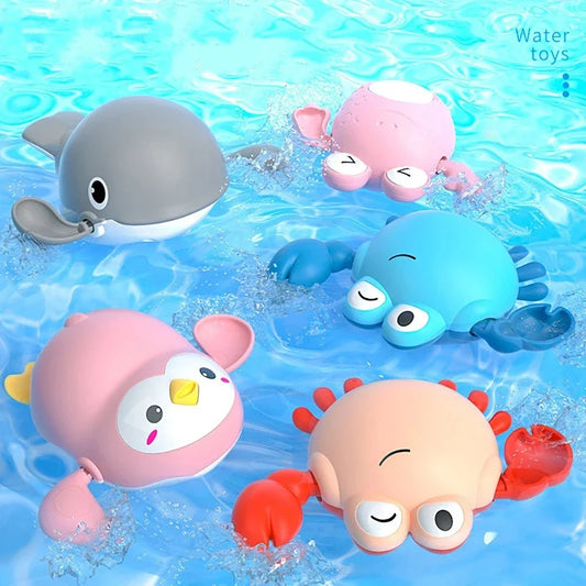 Baby Bath Toys Clockwork Swimming Animals – Cute Kids Bath & Shower Water Play Toys for Bathtub Fun and Learning