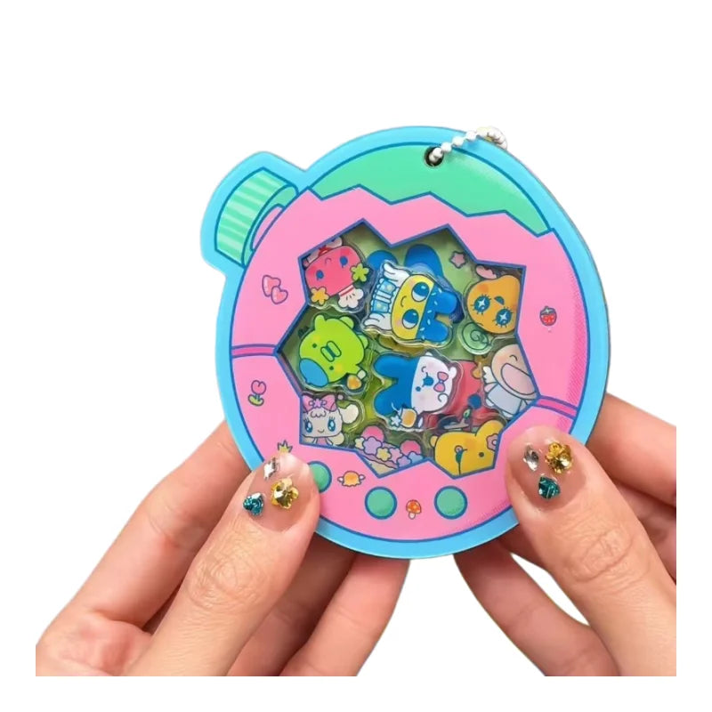 Bandai Tamagotchi Kuchipatchi Acrylic Keychain – Colorful Anime Cartoon Pendant for Bags and School Accessories