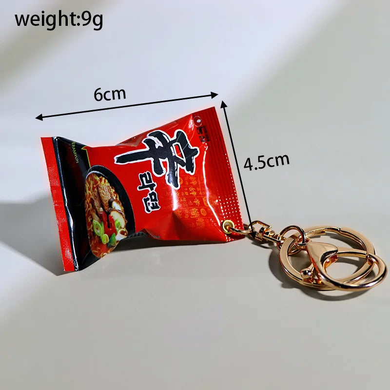 Simulation Instant Noodles Keychain – Mini Snack Phone Pendant Bag Charm, Christmas and New Year Gift Accessory