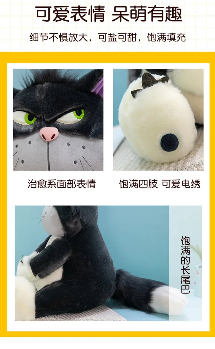 Disney Lucifer Plush Toy – 30/45/60cm Cute Stuffed Figaro Cat from Cinderella, Perfect Holiday Gift for Girls & Kids