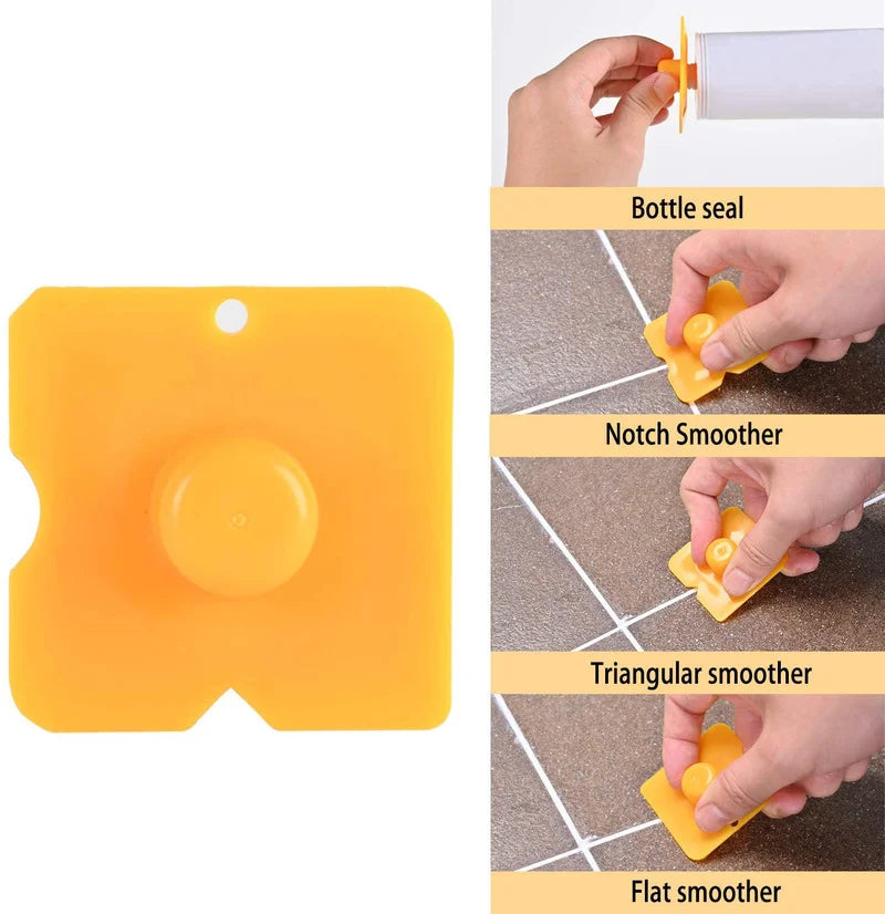 5pcs Caulking Nozzle Applicator Finishing Tool Kit - Plastic Glue Shovel, Tile Brick Joints Floor Silicone Remover, Grout Spatula