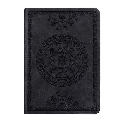 A6 Retro Pocket Mini Notebook – PU Leather Stamped Portable Notepad for Writing, Office & Bookkeeping