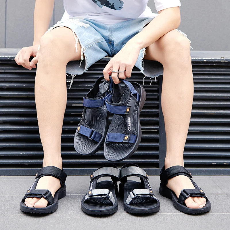 Men’s Outdoor Water Sandals – Arch Support Yoga Sole Gladiator Style Open Toe Beach Slippers, Anti-Slip Durable Summer Footwear
