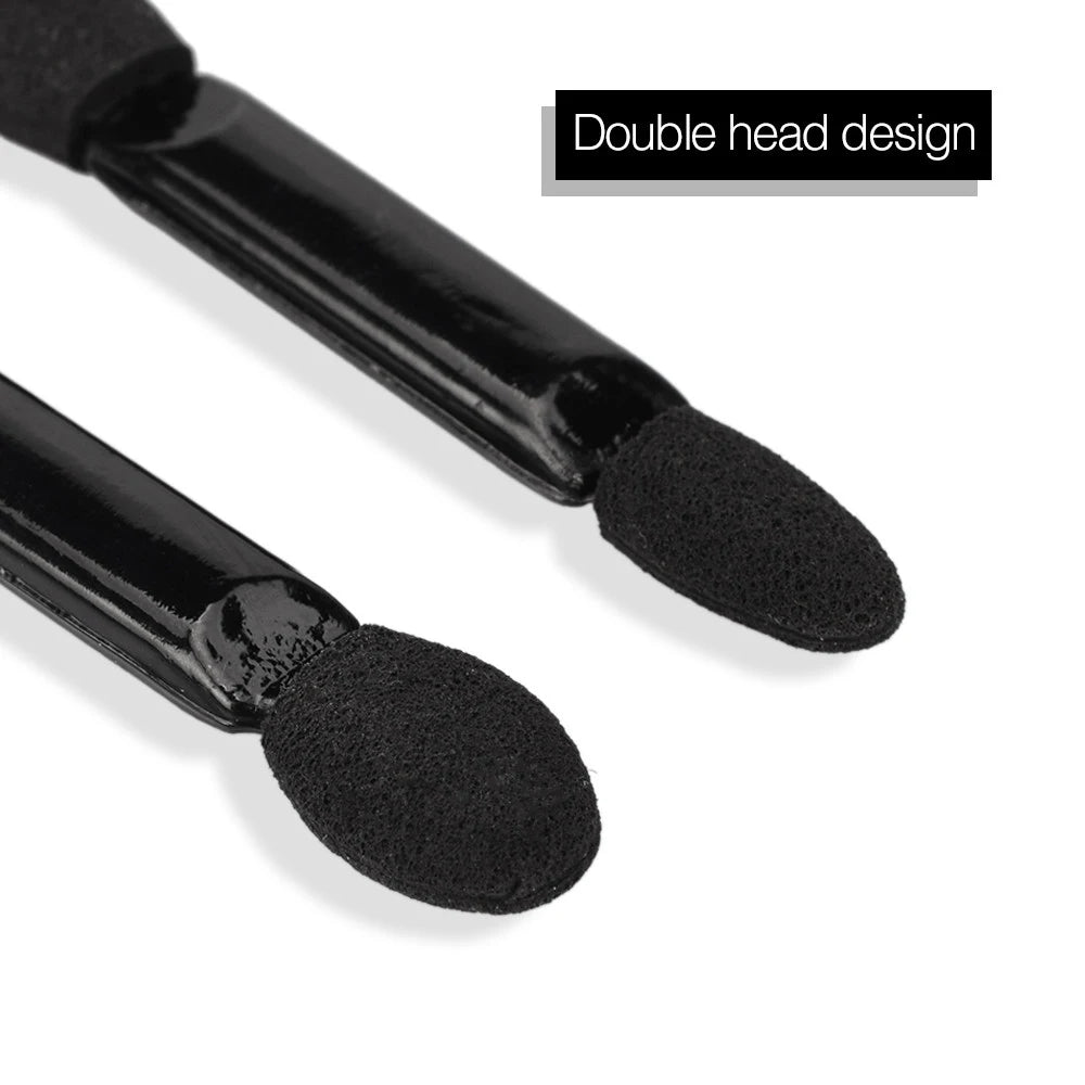 10/50PCS Double-Ended Sponge Sticks - Portable Eyeshadow, Eyeliner & Lip Makeup Applicators, Disposable Cosmetic Tools