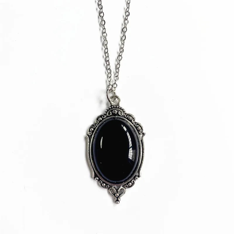 Gothic Vampire Blood Drop Necklace — Vintage Purple & Red Bat Eye Pendant, Witch Jewelry Accessory Gift for Women