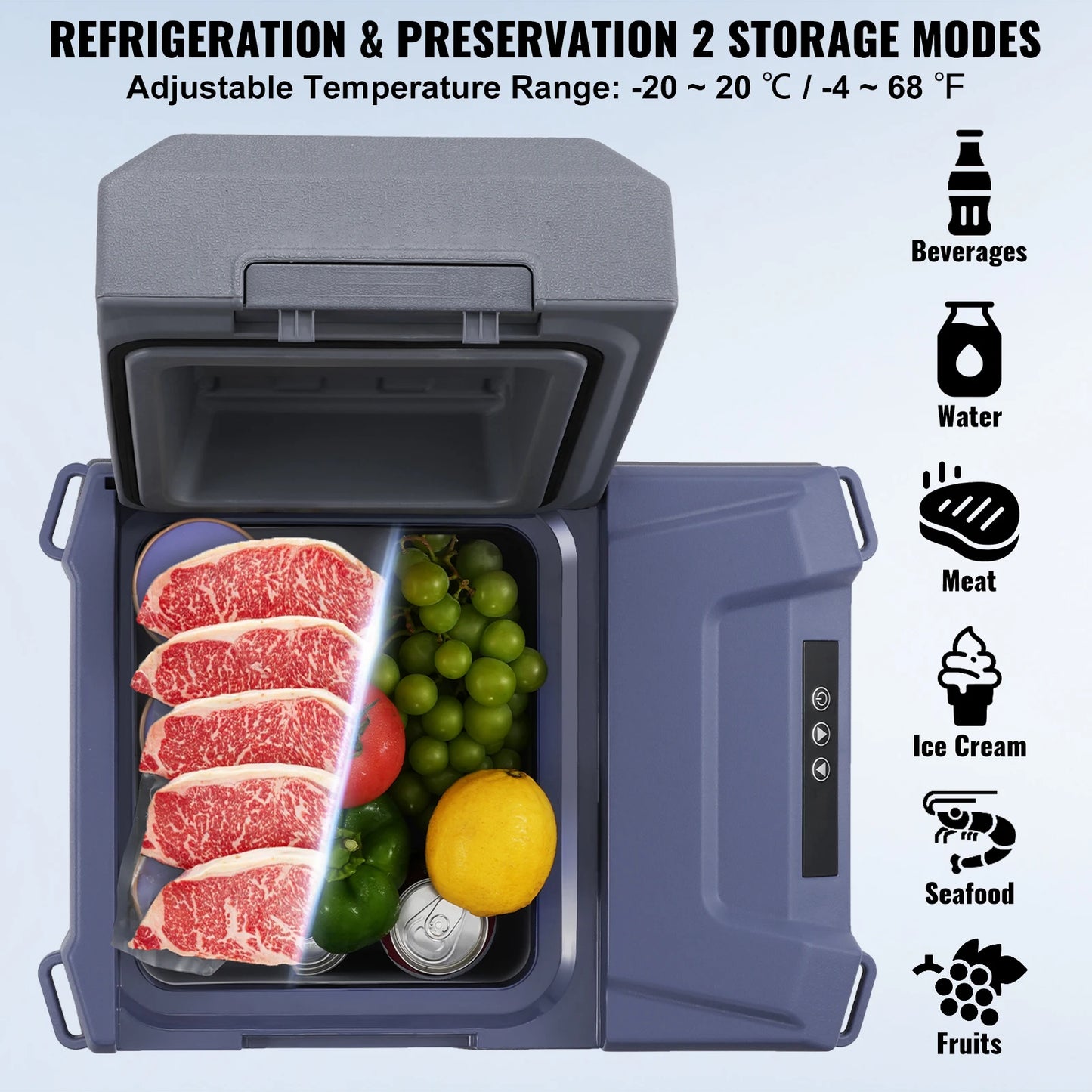 SucceBuy Portable Car Refrigerator — 8L–75L Single & Dual Zone Fridge with Bluetooth Temperature Control for Camping & RV