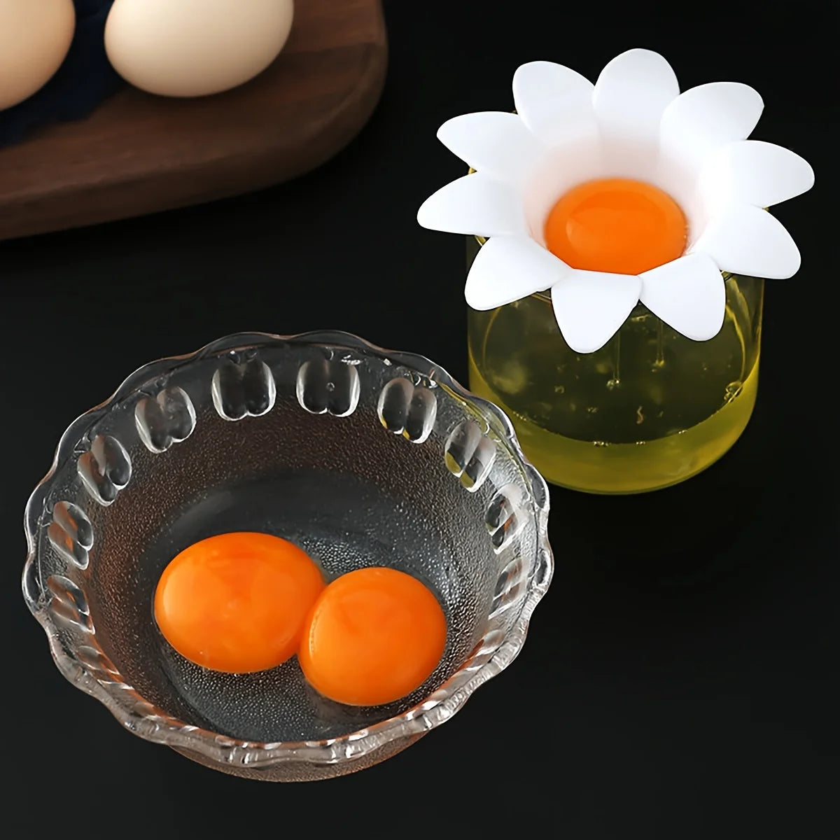 Flower Egg Separator - Cute Kitchen Tool for Separating Egg Whites & Yolks